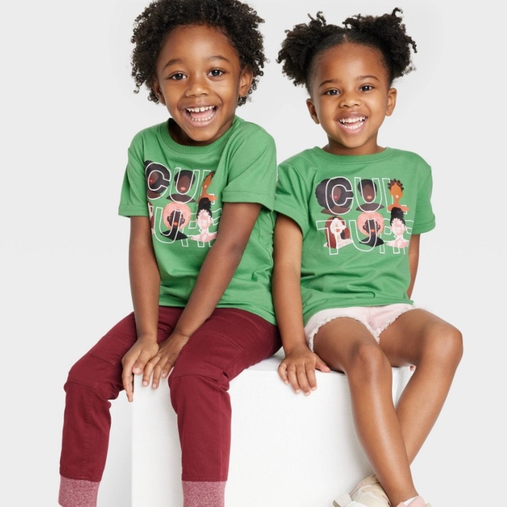 Target Green Kids Short Sleeve Tee Black History Month Size 5T
